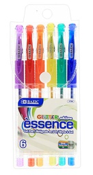 [348619] 1796-BAZIC 6 Glitter Color Essence Gel Pen w/ Cushion Grip 24/C *