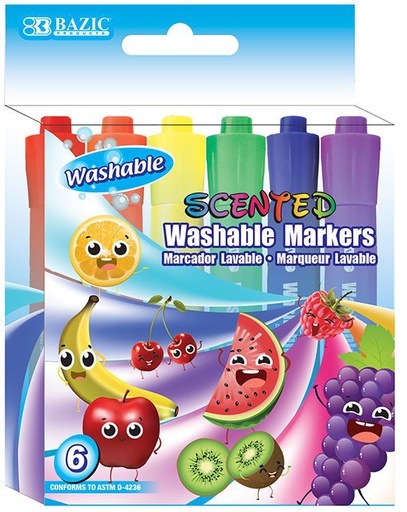 [361543] 1285-BAZIC 6 Color Washable Scented Markers 24IC/144C