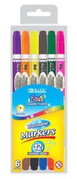 [363246] D-1233 BAZIC 6 Double-Tip Washable Markers