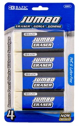 [363250] 2201 BAZIC Jumbo Vinyl Eraser (4/Pack) 24/IC 72/C *