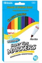1224-BAZIC 10 Color Super Tip Washable Markers 24/cs