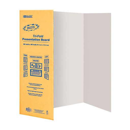 [373224] 5033-BAZIC 36 X 48 White Tri-Fold Corrugated Presentation 24/cs