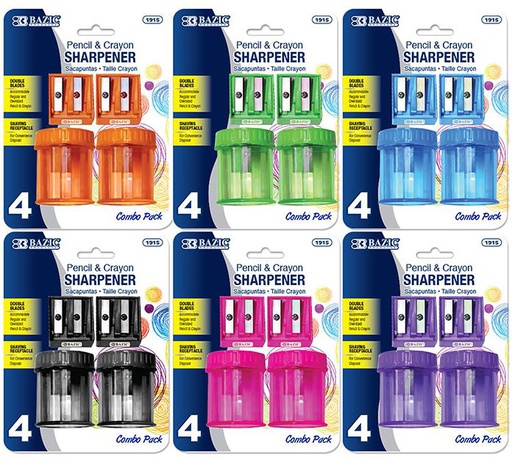 [373161] 1915-BAZIC 2 Dual Blades Sharpener + 2 Round Receptacle Shar 24/cs