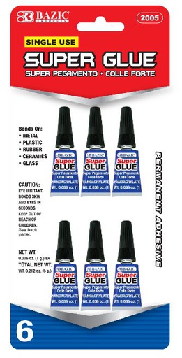 [373163] 2005-BAZIC 1 g / 0.036 Oz Single Use Super Glue (6/Pack) 24/IC 144/C *