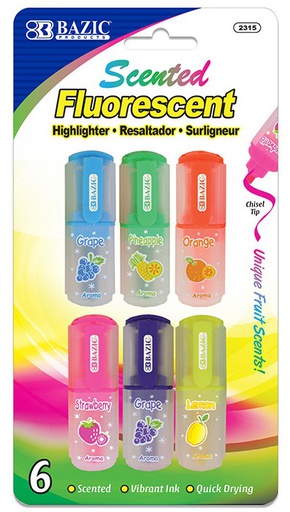 [379416] 2315-BAZIC Fruit Scented Mini Highlighters 6/PK 24/IC 144/C *