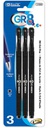 17090-A-BAZIC GR8 Black Oil-Gel Ink Pen w/ Rubberized Barrel (3/pack) 24/cs