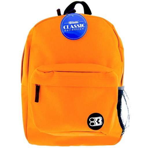 [388739] 1058-BAZIC 17'' ORANGE CLASSIC BACKPACK 12/cs