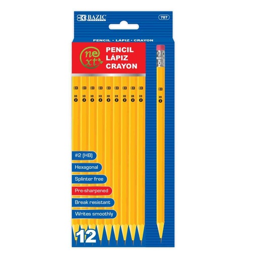 [389053] 787-PRE-SHARPENED #2 YELLOW PENCIL (12/PK) 24/IC 144/C *