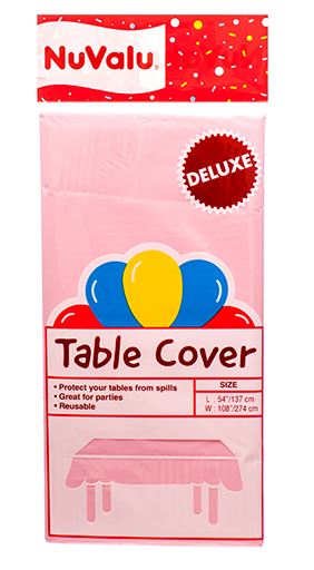 [406740] D 57533-NUVALU TABLE COVER PINK PEVA 0.03MM / 54 X 108