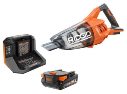 [416258] 1005139031-Ridgid 18 Volt Cordless Hand Vacuum w/Battery &amp; charger included