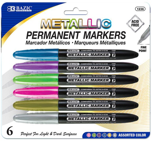 [416273] 1236-Bazic 6 Metallic Markers 12/IC 72/C *