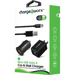 [420367] CHA-CX3119BK UK,USB WALL &amp; CAR CHARGER w/Sync Cable