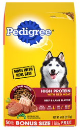 [420718] PEDIGREE HIGH PROTEIN ADULT DRY DOG FOOD BEEF &amp; LAMB FLAVOR 50LB