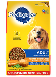 [420719] 50lb-PEDIGREE COMPLETE NUTRITION ADULT DRY DOG FOOD ROASTED CHICKEN,RICE &amp; VE