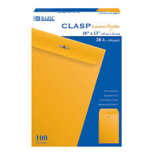 [422187] 5073-BAZIC 10"X13" Clasp Envelope (100/Box) 5/Cs