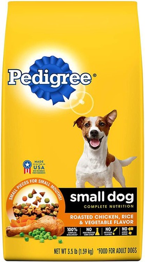 [424856] 3.5LB BAG PEDIGREE SMALL DOG COMPLETE NUTRITION ADULT DRY DOG FOOD ROASTED CHICKEN,RICE &amp; VEGETABLE FLAVOR