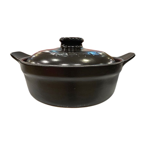 [425614] Earthen Pot - Black - 19cm - 7.5in