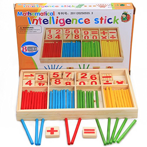[428127] ALY279 ALYTIMES COUNTING CALCULATION MATH EDUCATIONAL TOY WOODEN NUMBER CARD AND RODS BOX