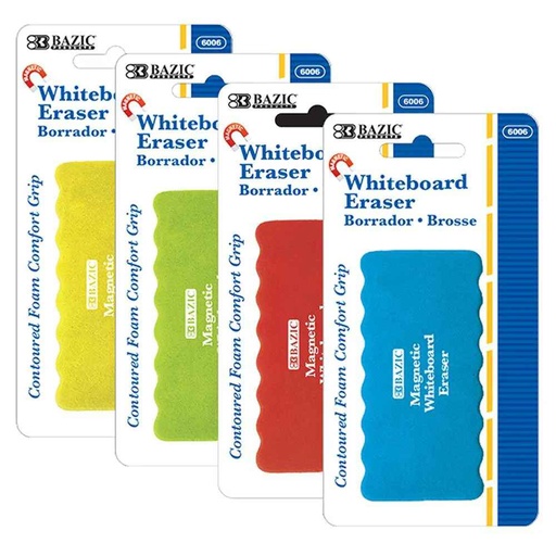 [485729] 6006-Bazic Magnetic Whiteboard Eraser w/ Foam comfort Grip 24/IC 144/C