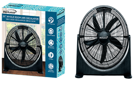 [492322] F-20BKR  20" AIR CIRCULATOR FAN BLK 1/