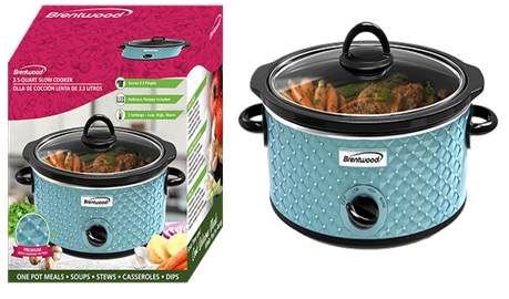 [492336] SC-136BL  3.5QT DIAMOND PATTERN SLOW COOKER BL 2/C