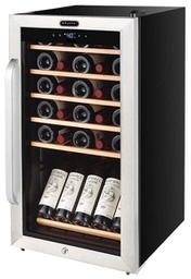 [501767] 34 Bottle Freestanding Stainless Wine Cooler with Display Shelf and Digital Control