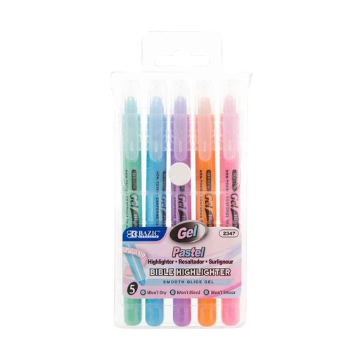 [540474] 2347-BAZIC 5 Pastel Gel Highlighter 24bx/144c