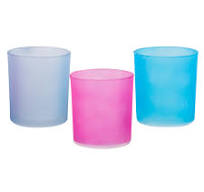 [642242] 91399-CANDLE HOLDER,3"H GLASS FROSTE