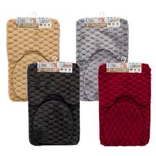 [694961] 82888-BATH MAT SET,3pcEMBOSSED AST