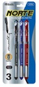 1775-BAZIC Norte Asst. Color Needle-Tip Rollerball Pen (3/Pack) 24/IC 144/C *