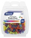 206-BAZIC Assorted Color Push Pins (100/Pack) 24/IC 144/C *