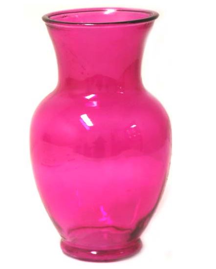 RF-72829-6 BH Pink Glass Ginger Vase 11x5.25in  6/C